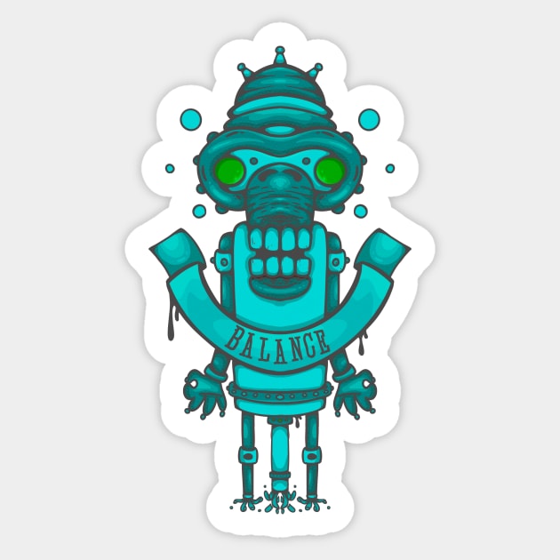 meditating character  green Sticker by manuvila